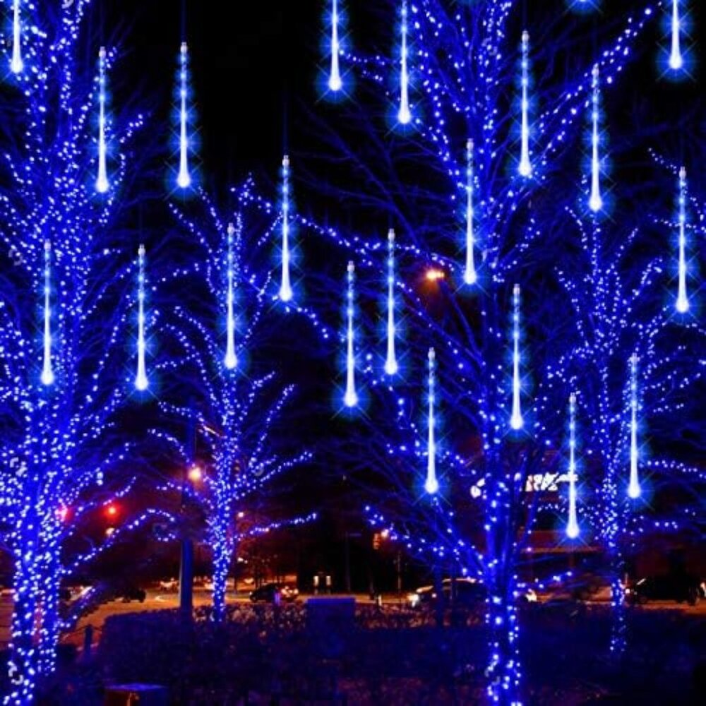 Meteor Shower Rain Lights, 288 LED Christmas Lights Icicle Snow Falling Hallowee